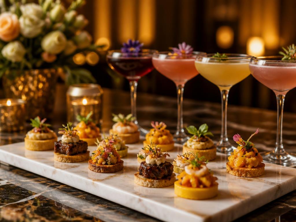 Canapés and cocktails reception