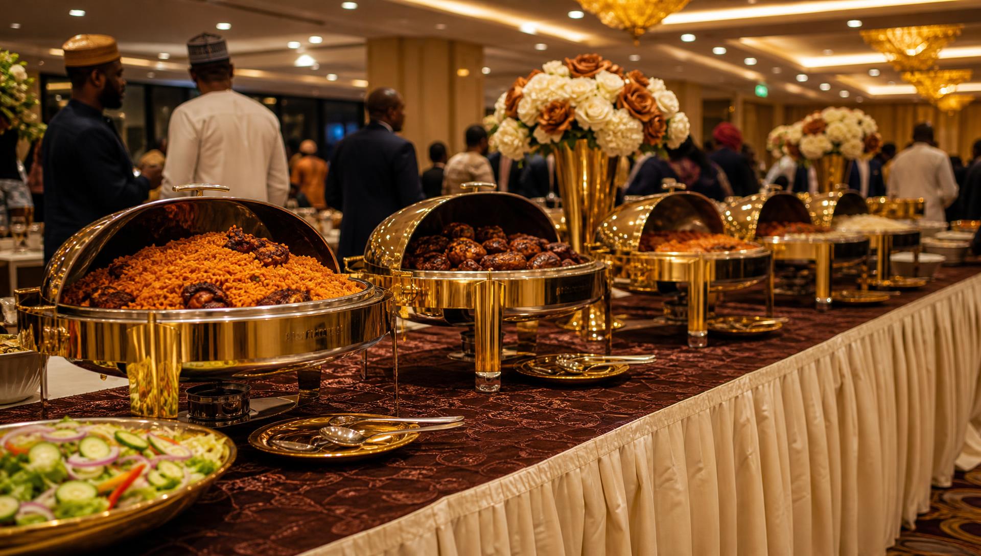 Vibrant premium buffet service at a corporate event